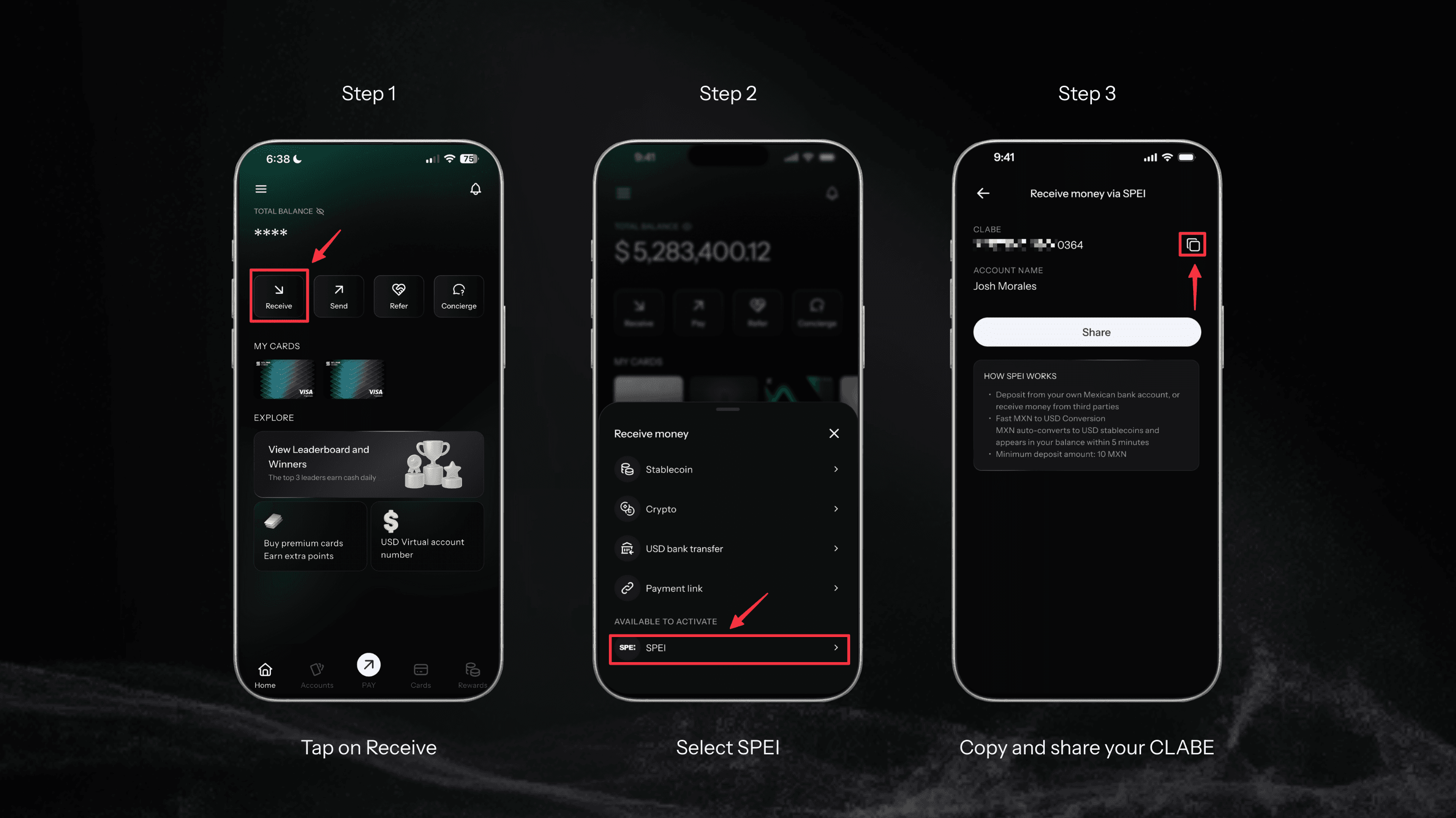 Receive money in Mexico
