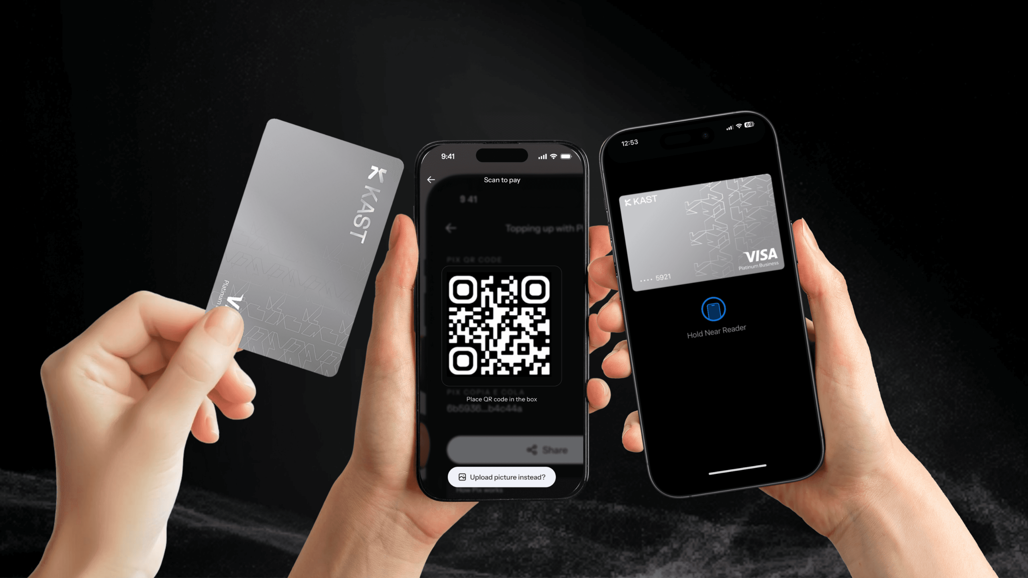 Visa card and two virtual KAST Cards