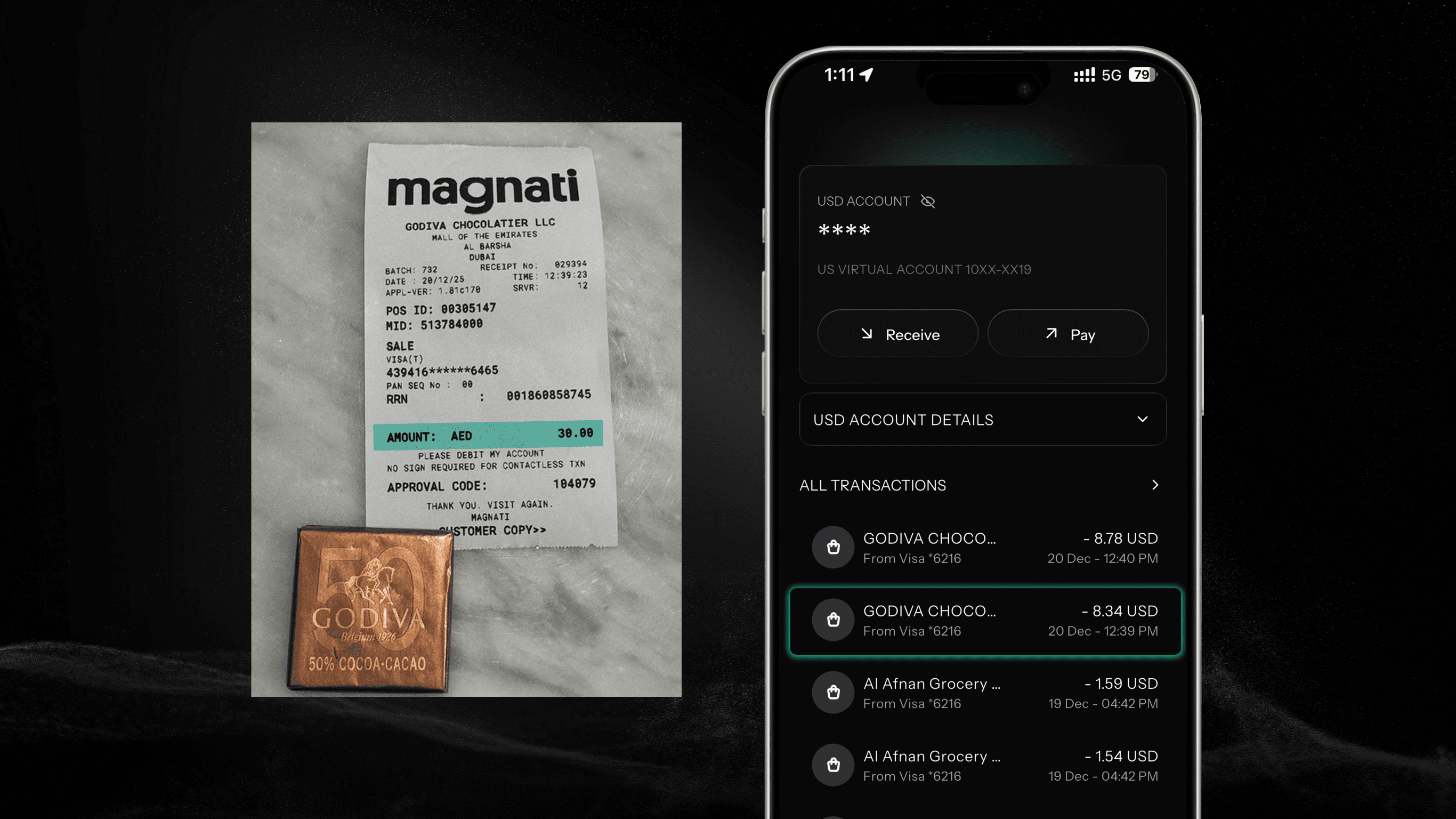 Local currency conversion using the KAST card