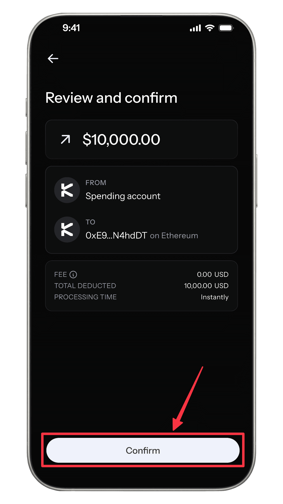 How to confirm a transaction on KAST