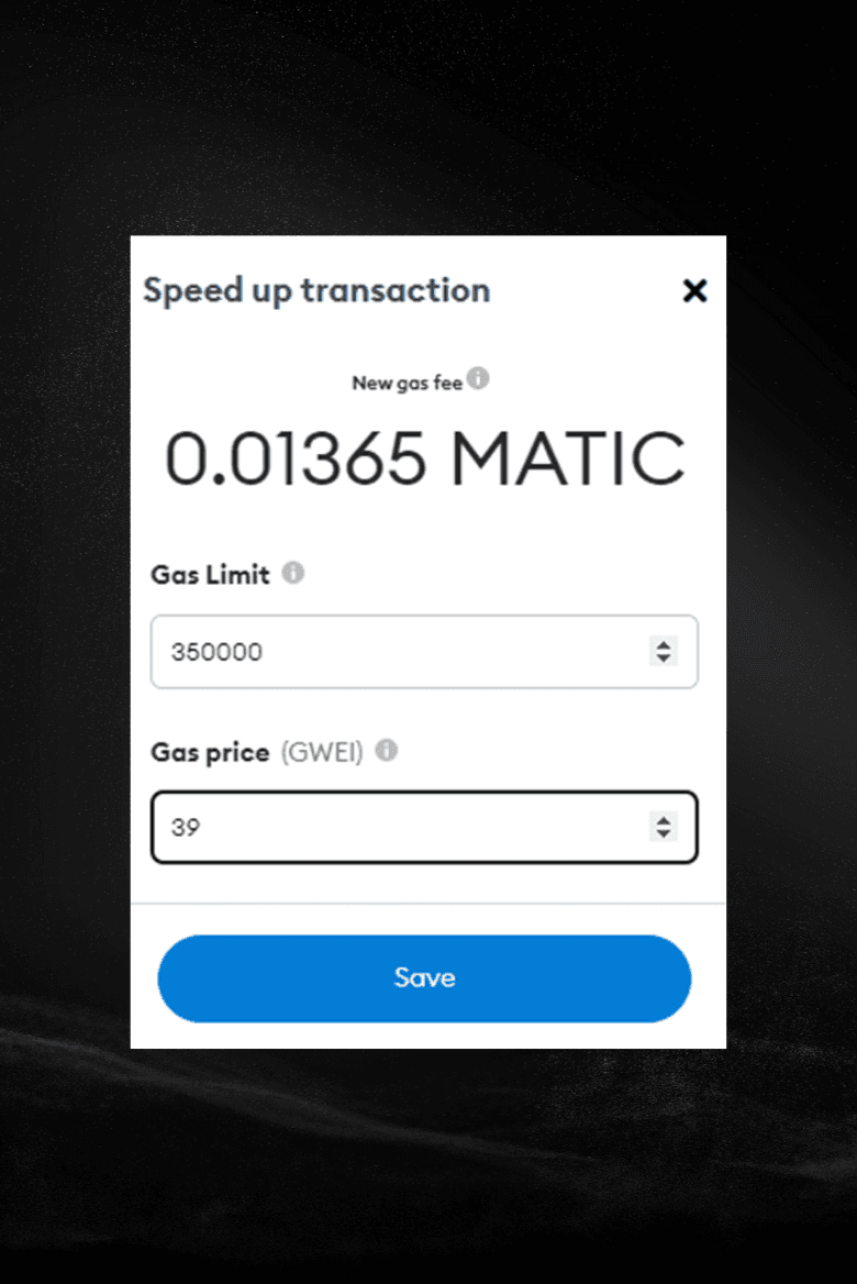 Visualization of a transaction on MATIC